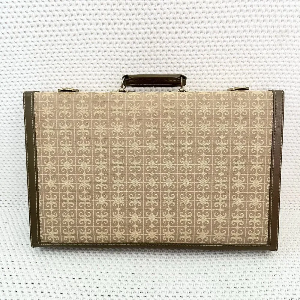 Pierre Cardin Vintage MCM Backgammon Board Game Set Monogram Print Attache Case